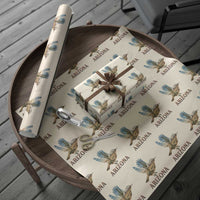 Arizona Desert Wren Bird Wrapping Paper Roll Cactus Landscape Rustic Western