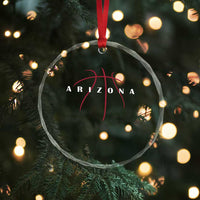 Arizona Fan Basketball Grooves Graphic AZ State Crystal Glass Ornament