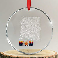 Arizona Map Phoenix Sedona Tucson Southwest Travel Crystal Glass Ornament