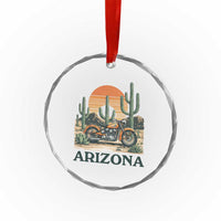 Arizona Motorcycle Crystal Glass Ornament Vintage Desert Highway Rider Gift
