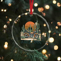 Arizona Motorcycle Crystal Glass Ornament Vintage Desert Highway Rider Gift