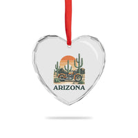 Arizona Motorcycle Heart Crystal Glass Ornament Vintage Desert Highway Rider Gift
