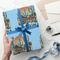 Arizona Motorcycle Wrapping Paper Roll Vintage Desert Highway Rider Gift