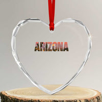 Arizona Photo Landscape Cactus Dessert Mountains Nature Heart Crystal Glass Ornament
