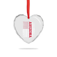 Arizona Pride Heart Crystal Glass Ornament Vintage American Flag Distressed Varsity Aesthetic Letters AZ State