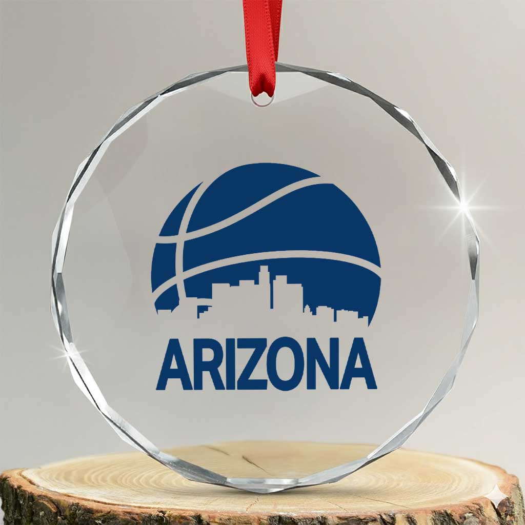 Arizona Skyline Pride Crystal Glass Ornament Gift For Basketball Fan