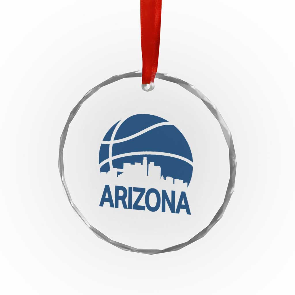 Arizona Skyline Pride Crystal Glass Ornament Gift For Basketball Fan