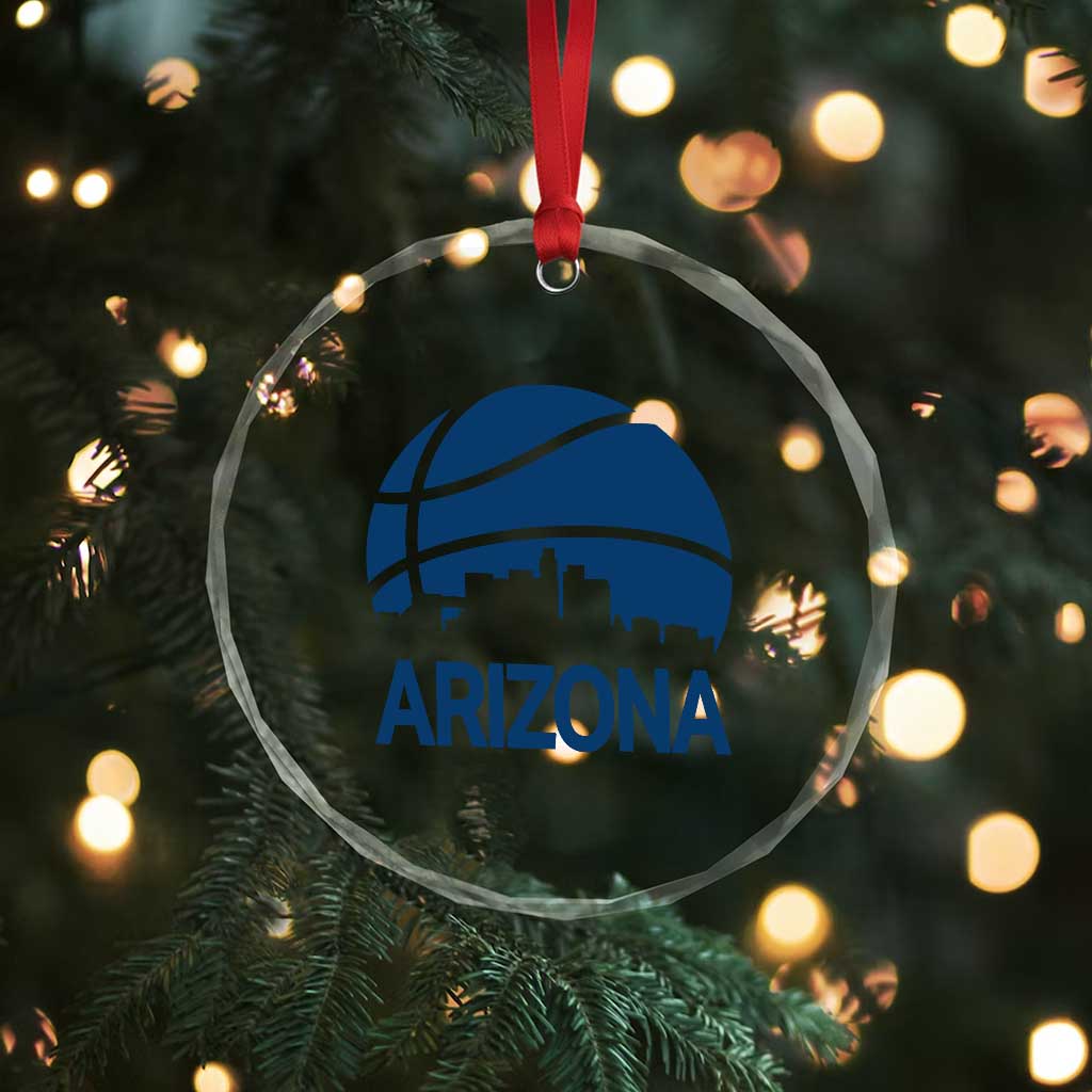 Arizona Skyline Pride Crystal Glass Ornament Gift For Basketball Fan
