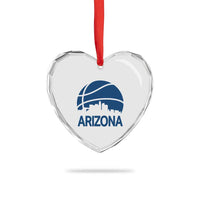 Arizona Skyline Pride Heart Crystal Glass Ornament Gift For Basketball Fan