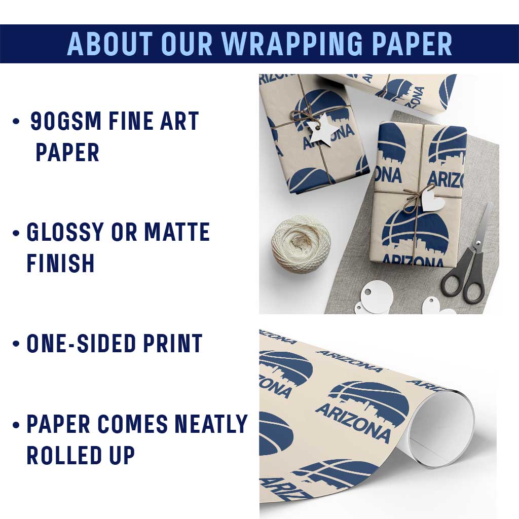 Arizona Skyline Pride Wrapping Paper Roll Gift For Basketball Fan