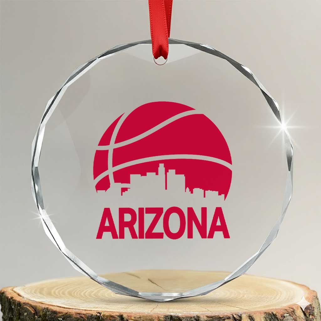 Arizona Skyline State Pride Crystal Glass Ornament Modern Urban Hoops Basketball