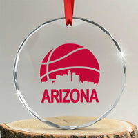 Arizona Skyline State Pride Crystal Glass Ornament Modern Urban Hoops Basketball