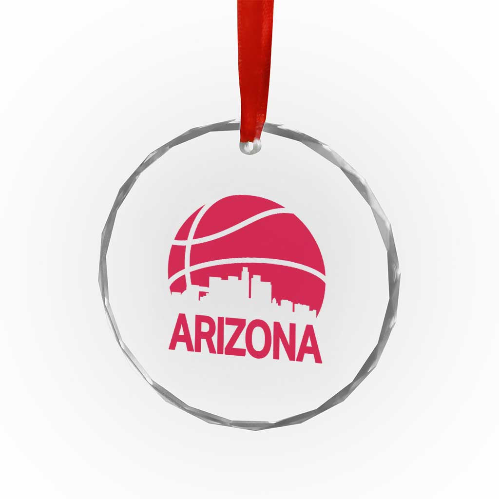 Arizona Skyline State Pride Crystal Glass Ornament Modern Urban Hoops Basketball