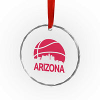 Arizona Skyline State Pride Crystal Glass Ornament Modern Urban Hoops Basketball