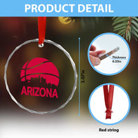 Arizona Skyline State Pride Crystal Glass Ornament Modern Urban Hoops Basketball