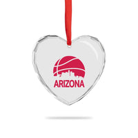 Arizona Skyline State Pride Heart Crystal Glass Ornament Modern Urban Hoops Basketball