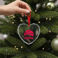 Arizona Skyline State Pride Heart Crystal Glass Ornament Modern Urban Hoops Basketball
