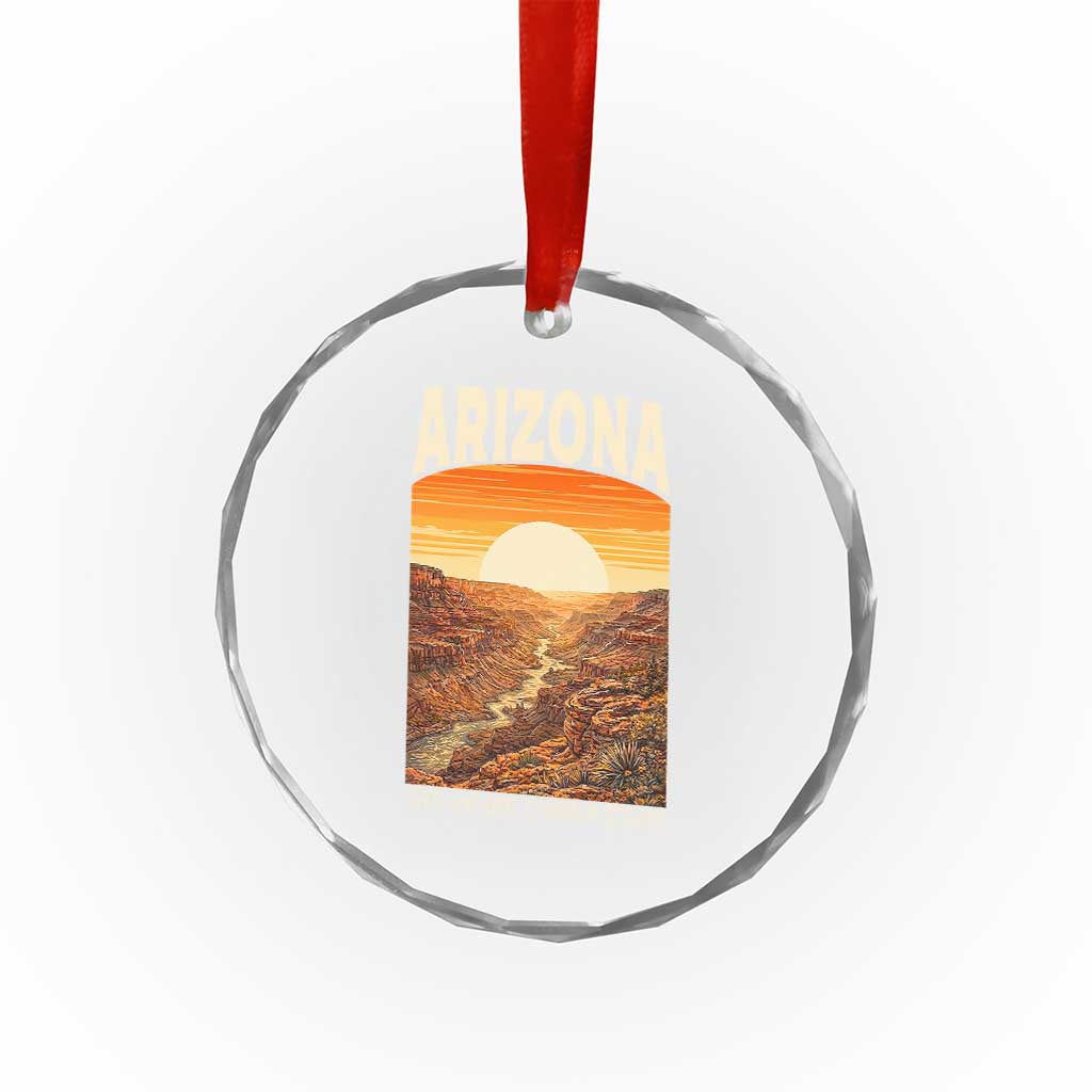 Arizona Souvenir Grand Canyon State Crystal Glass Ornament Saguaro Cactus Road Trip