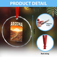 Arizona Souvenir Grand Canyon State Crystal Glass Ornament Saguaro Cactus Road Trip