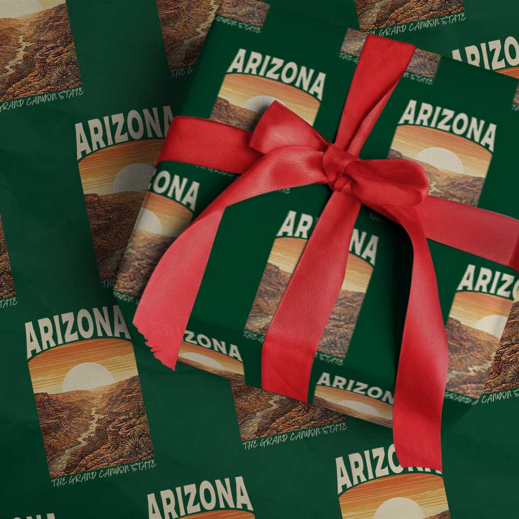 Arizona Souvenir Grand Canyon State Wrapping Paper Roll Saguaro Cactus Road Trip