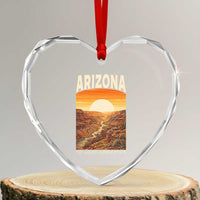 Arizona Souvenir Grand Canyon State Heart Crystal Glass Ornament Saguaro Cactus Road Trip