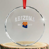 Arizona State Flag Grand Canyon State Established 1912 Crystal Glass Ornament