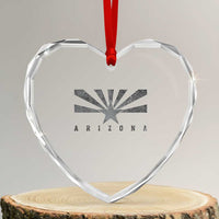 Arizona State Flag Pride Southwest Heritage Americana Heart Crystal Glass Ornament