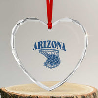Arizona State Hoops Fan Gift Heart Crystal Glass Ornament Basketball Lover