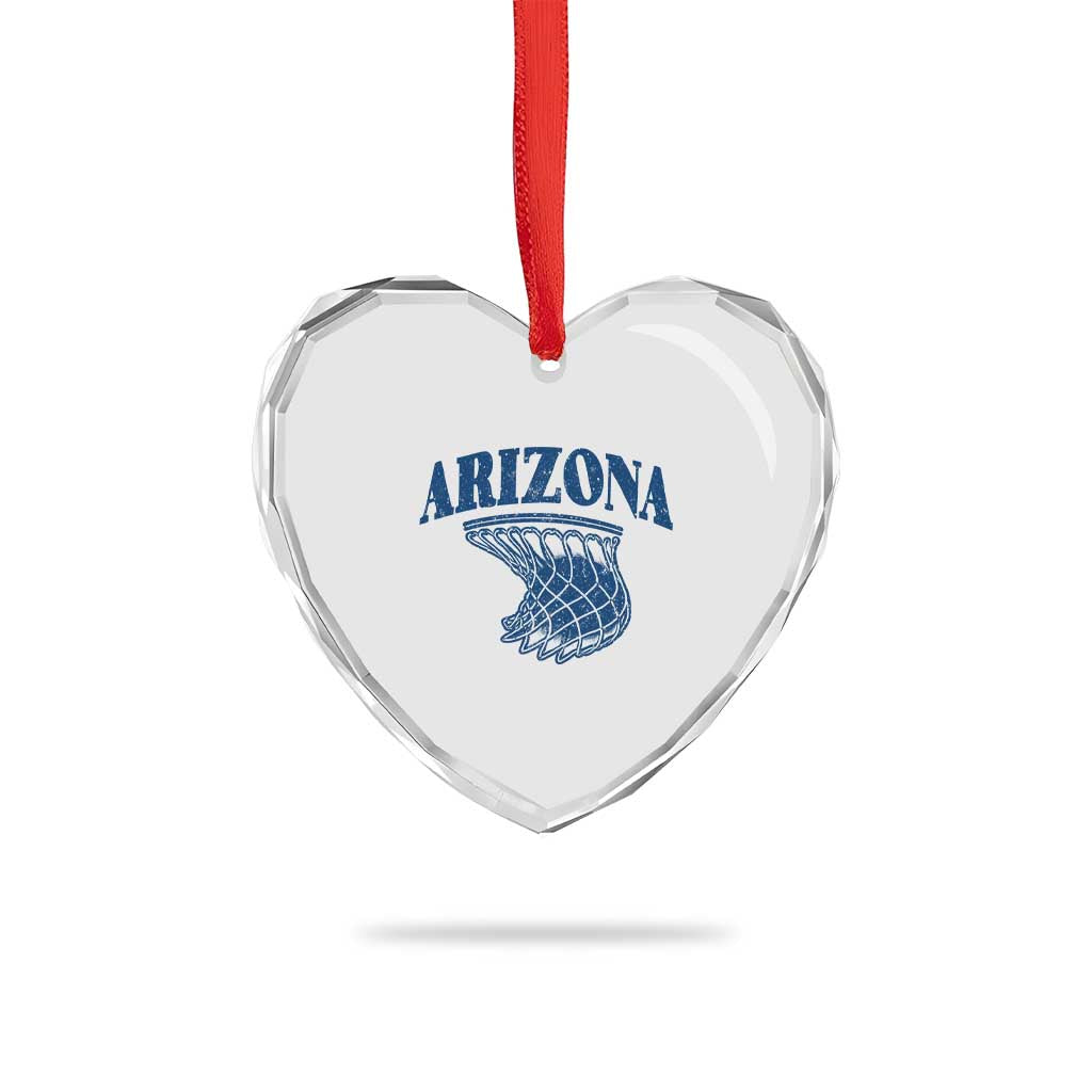 Arizona State Hoops Fan Gift Heart Crystal Glass Ornament Basketball Lover