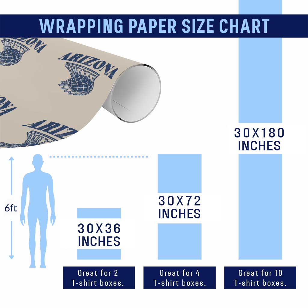 Arizona State Hoops Fan Gift Wrapping Paper Roll Basketball Lover