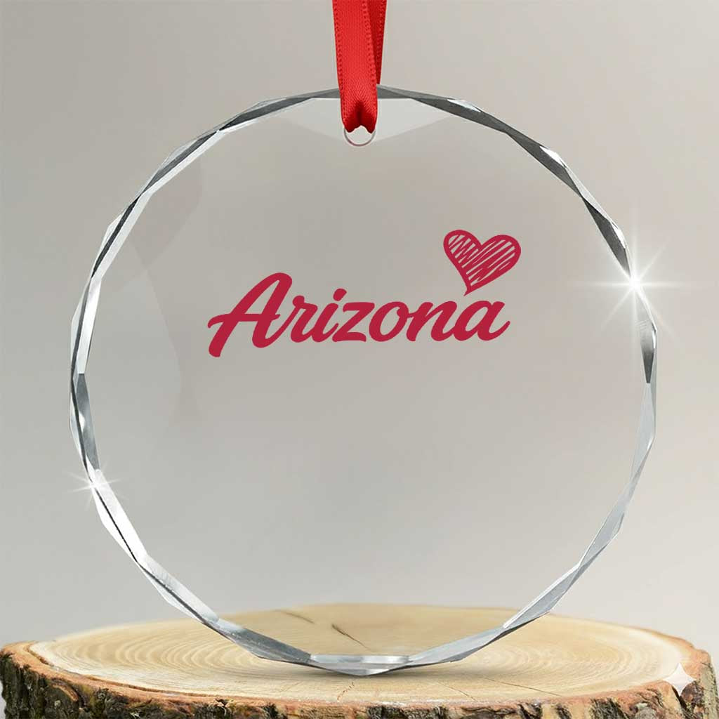 Arizona State Pride Crystal Glass Ornament Clean Word Art Minimalist Graphic