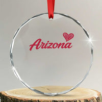 Arizona State Pride Crystal Glass Ornament Clean Word Art Minimalist Graphic