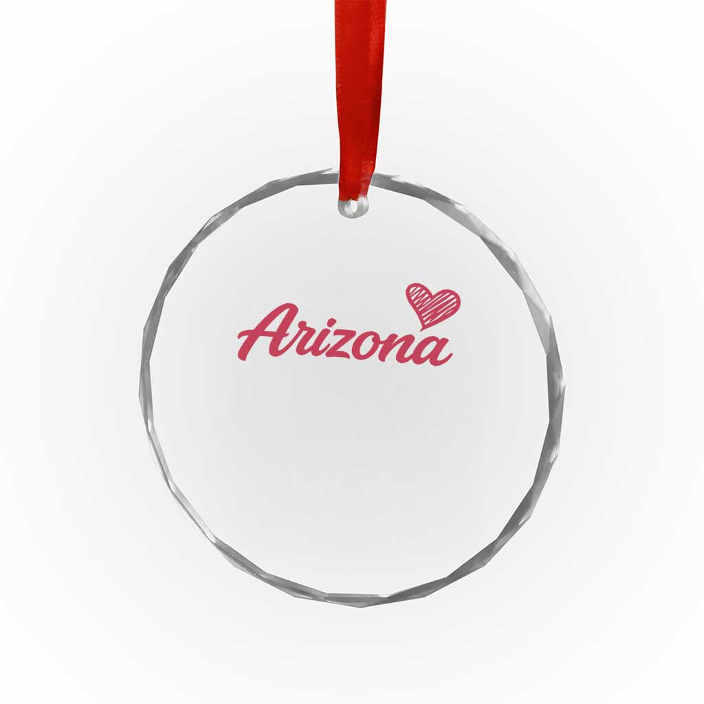 Arizona State Pride Crystal Glass Ornament Clean Word Art Minimalist Graphic