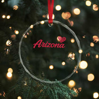 Arizona State Pride Crystal Glass Ornament Clean Word Art Minimalist Graphic