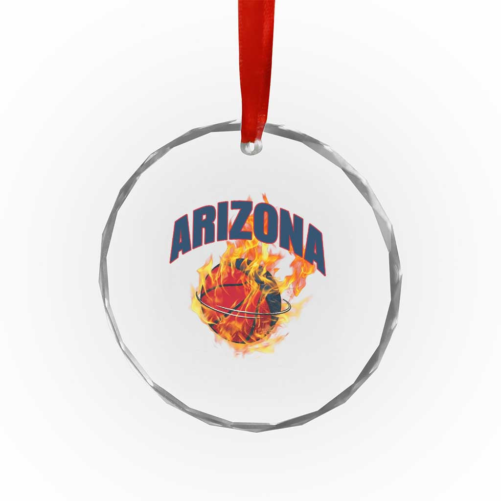 Arizona State Pride Crystal Glass Ornament Flaming Basketball Coach Gift
