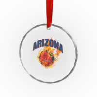 Arizona State Pride Crystal Glass Ornament Flaming Basketball Coach Gift