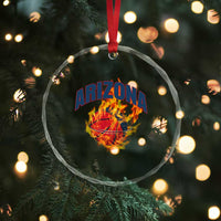 Arizona State Pride Crystal Glass Ornament Flaming Basketball Coach Gift