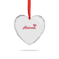 Arizona State Pride Heart Crystal Glass Ornament Clean Word Art Minimalist Graphic