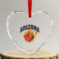 Arizona State Pride Heart Crystal Glass Ornament Flaming Basketball Coach Gift