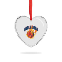 Arizona State Pride Heart Crystal Glass Ornament Flaming Basketball Coach Gift