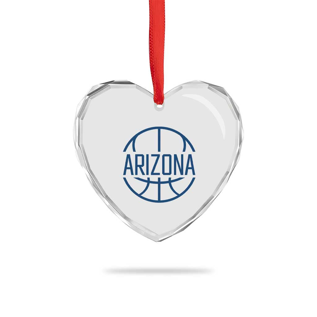 Arizona State Pride Heart Crystal Glass Ornament Grand Canyon State Basketball Gift