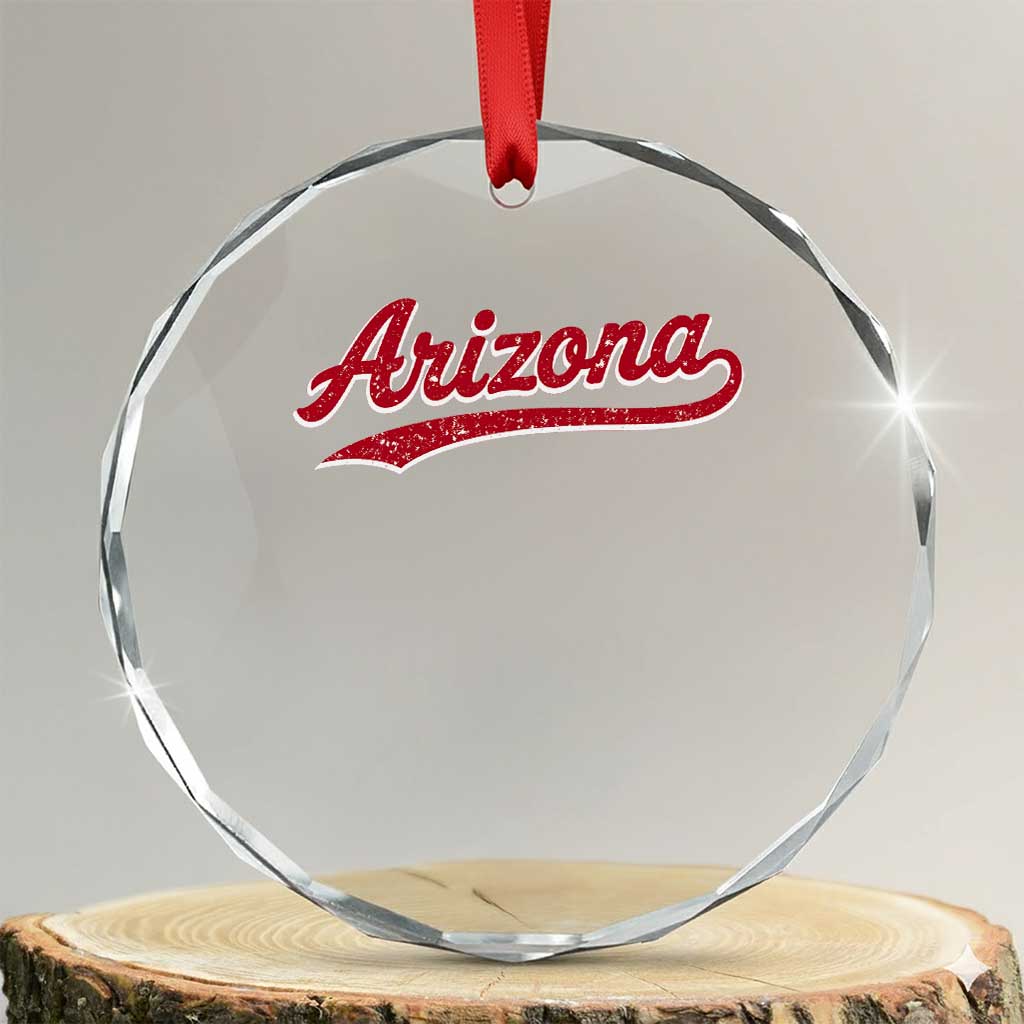 Arizona Varsity Script Classic Sports Jersey Style Crystal Glass Ornament