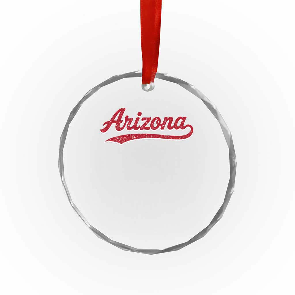 Arizona Varsity Script Classic Sports Jersey Style Crystal Glass Ornament