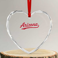 Arizona Varsity Script Classic Sports Jersey Style Heart Crystal Glass Ornament