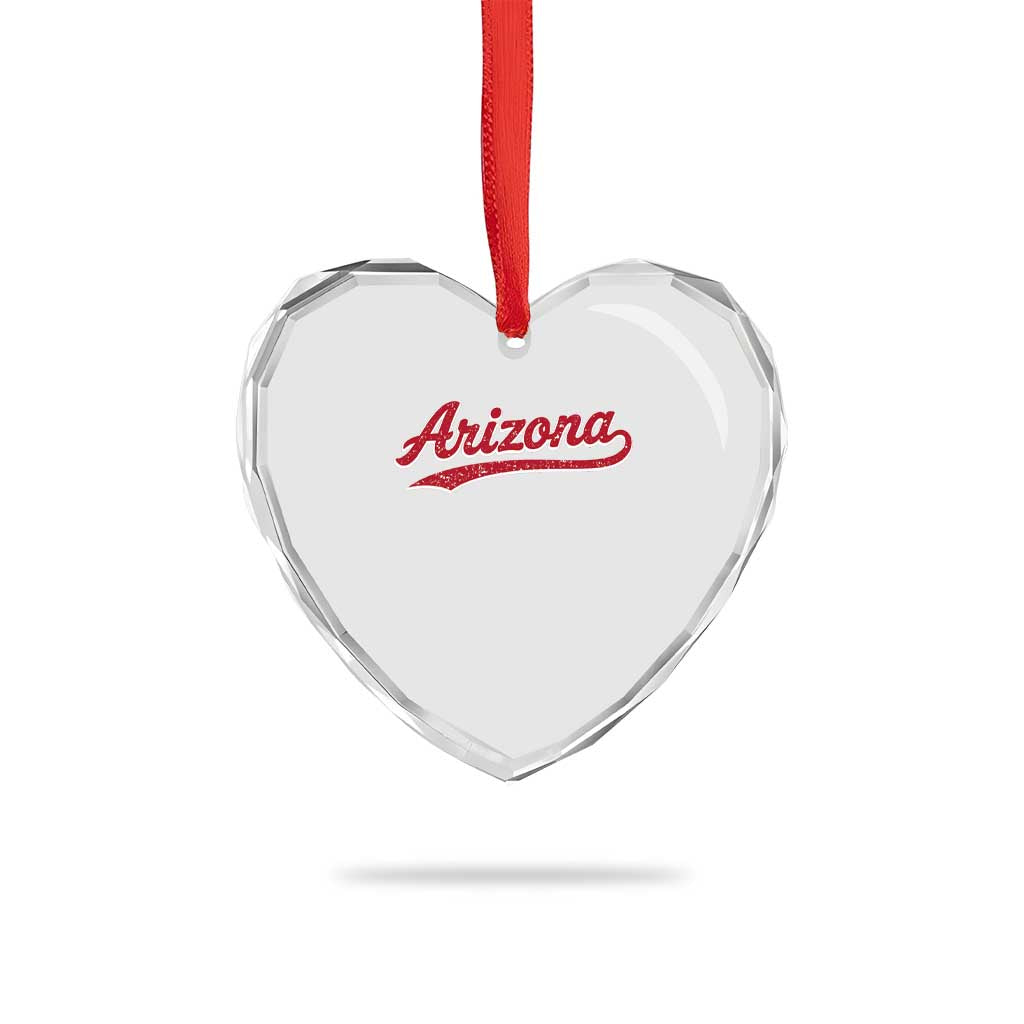 Arizona Varsity Script Classic Sports Jersey Style Heart Crystal Glass Ornament