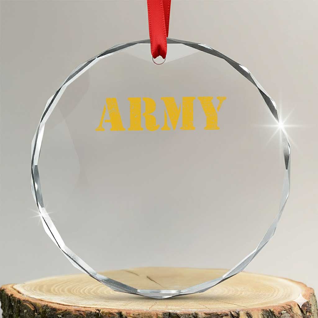 Army Crystal Glass Ornament Military Training PT Exercise Workout Gear Veterans Service