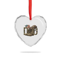 Army Military Dad Combat Boots American Flag Heart Crystal Glass Ornament - Wonder Print Shop