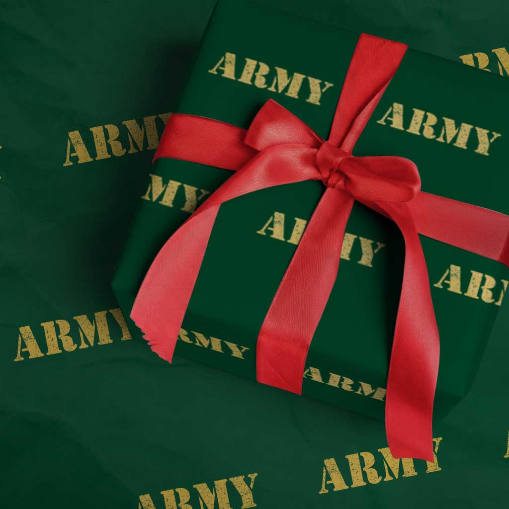 Army Wrapping Paper Roll Military Training PT Exercise Workout Gear Veterans Service