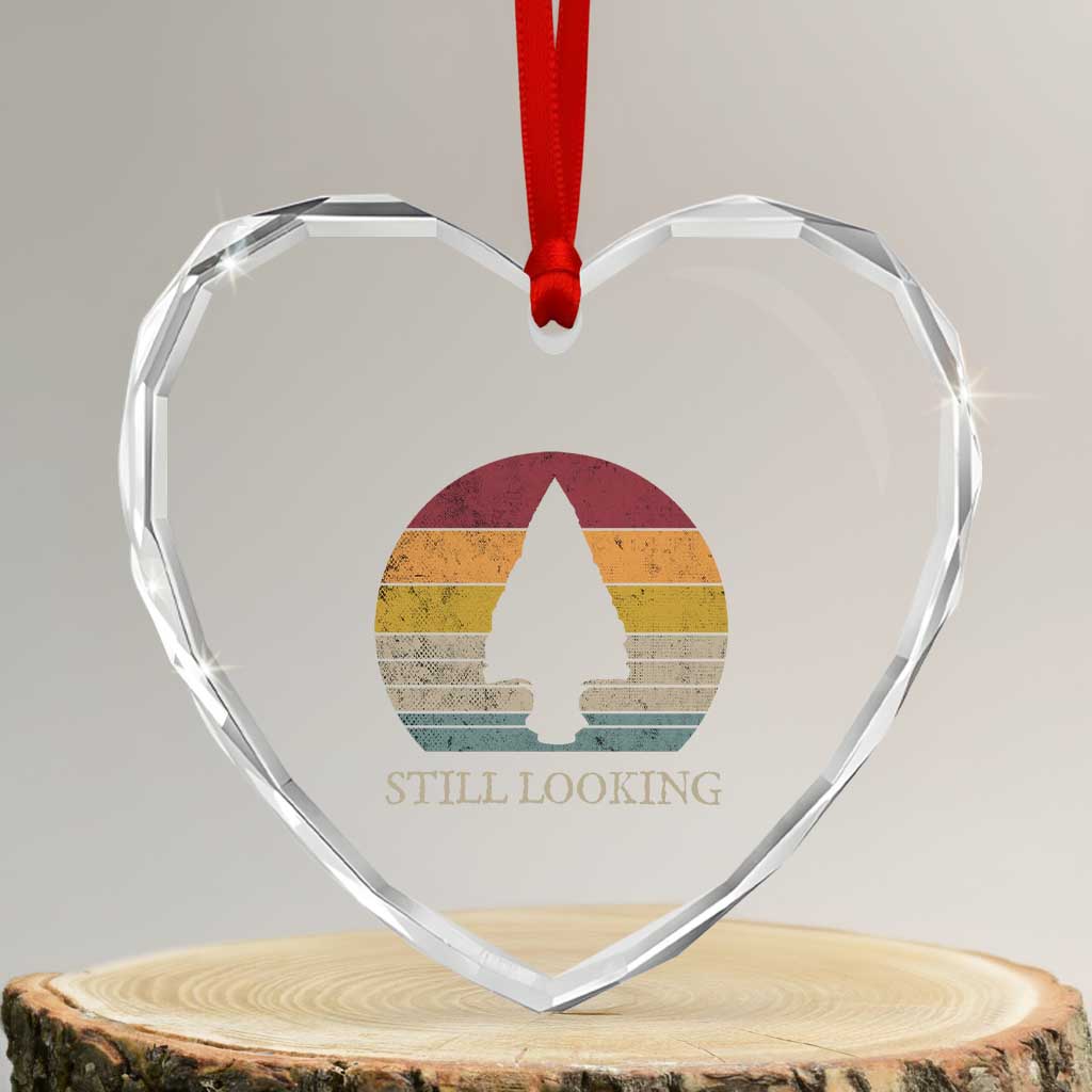 Arrowhead Hunter Native American Heart Crystal Glass Ornament Ancient Artifacts Relic Hunting Vintage Sunset