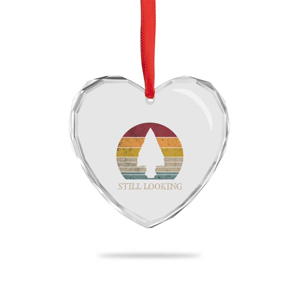 Arrowhead Hunter Native American Heart Crystal Glass Ornament Ancient Artifacts Relic Hunting Vintage Sunset